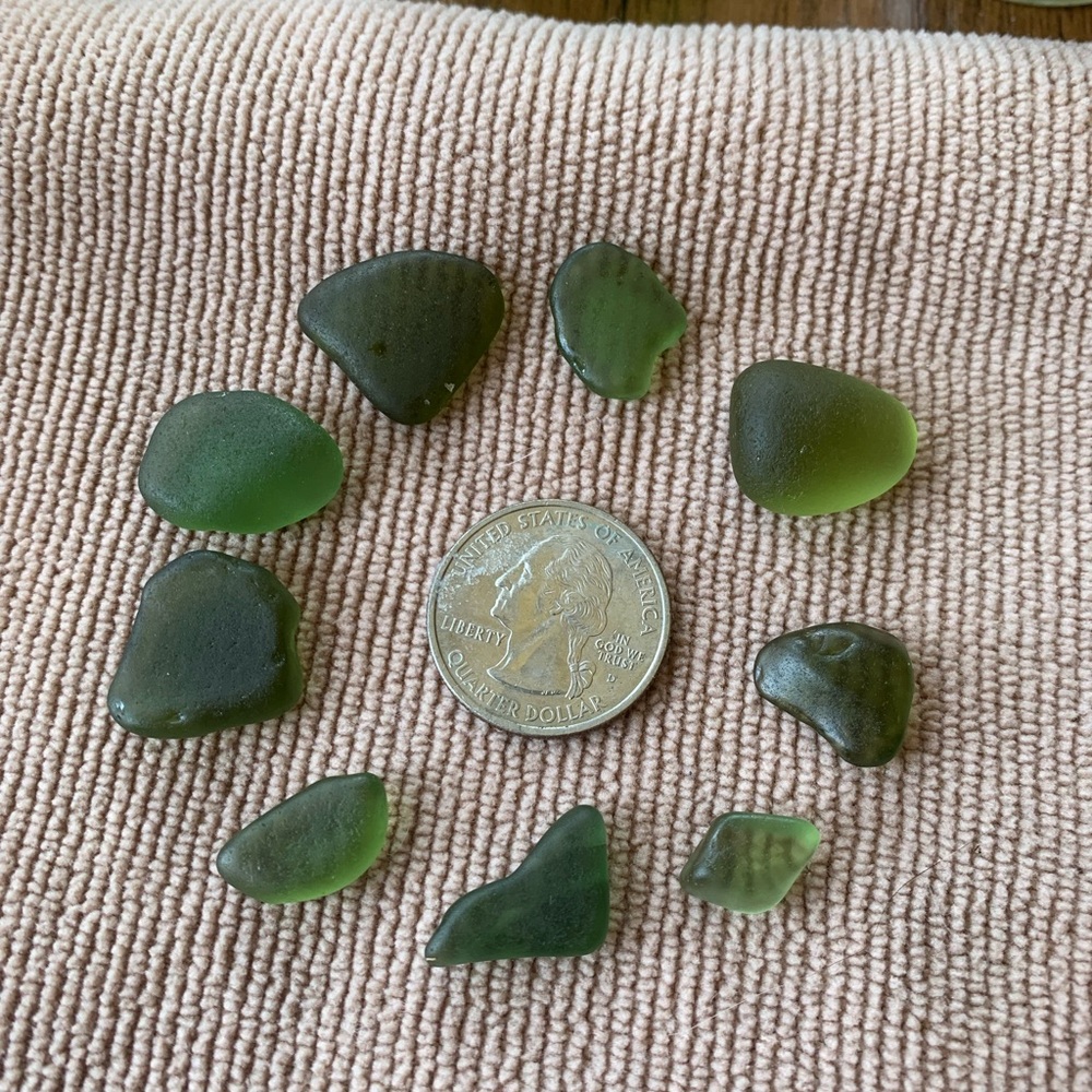 olive green seaglass